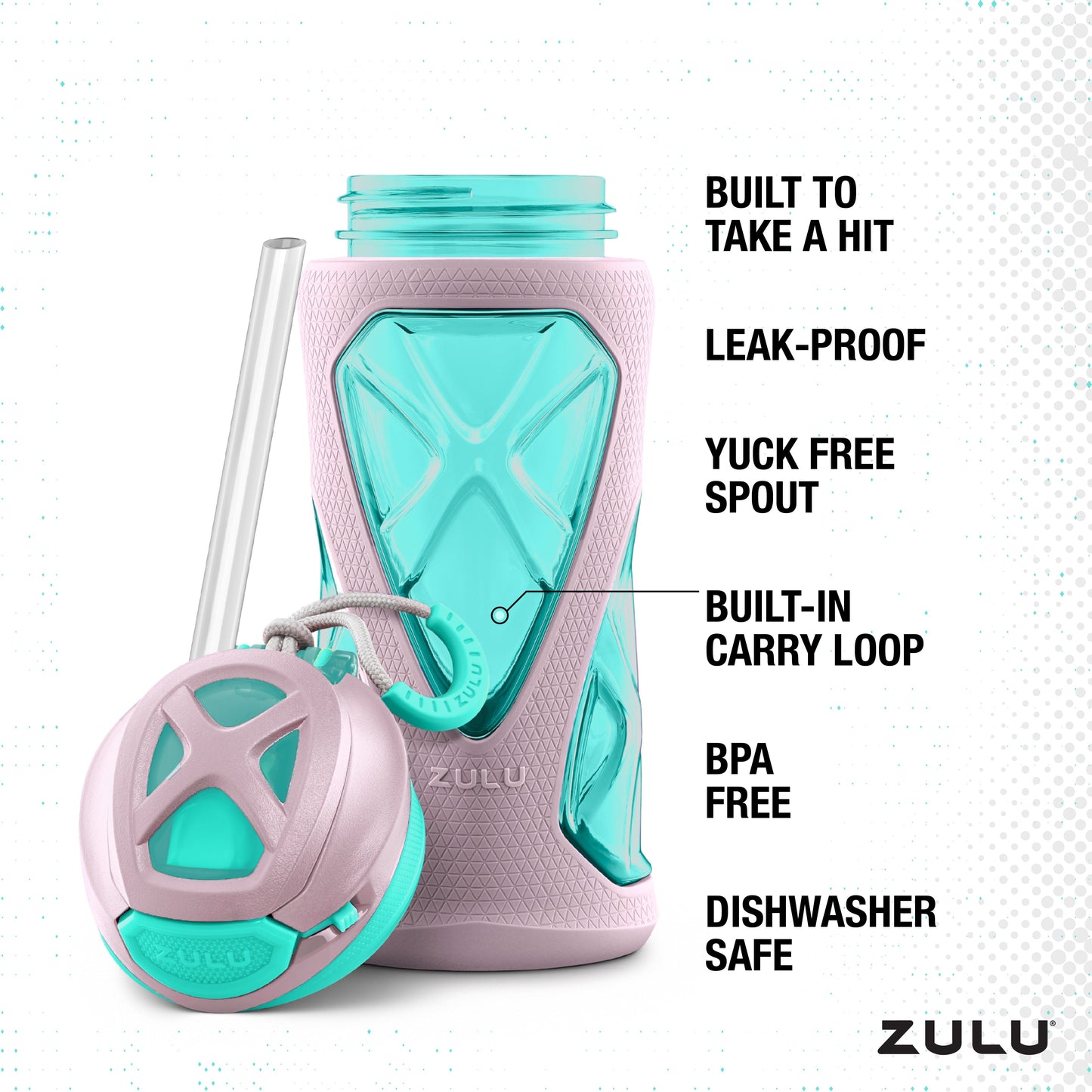 Torque 16oz Tritan™ Plastic Kids Water Bottle, Set of 2 I4
